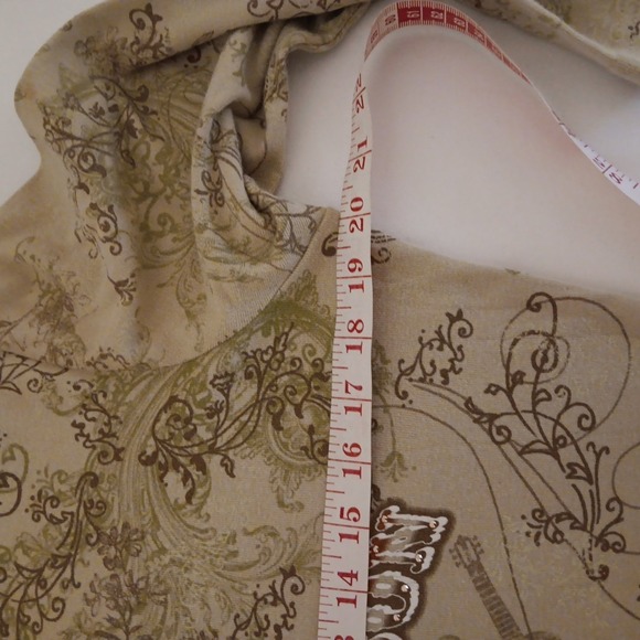 Allen Jackson Collection Top Women's Sz. XL Tan/Brown 3/4 Sleeve Embellished - Picture 6 of 8